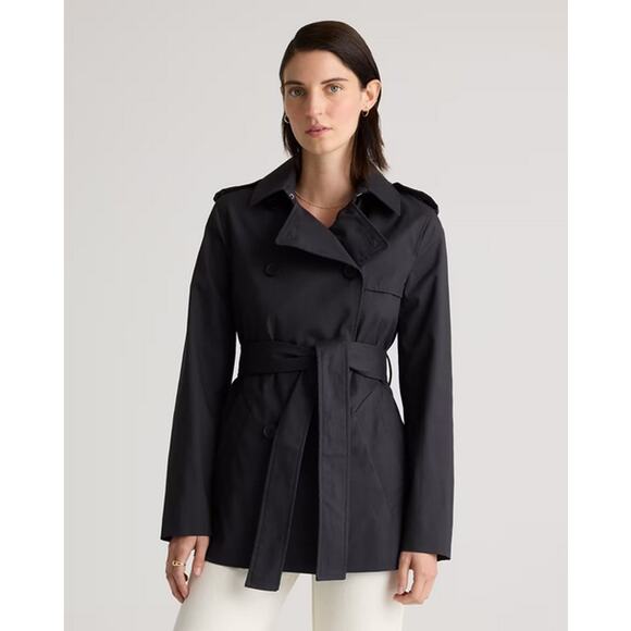 Quince Jackets & Blazers - Quince Women Comfort Stretch Short Trench Coat Black Size L